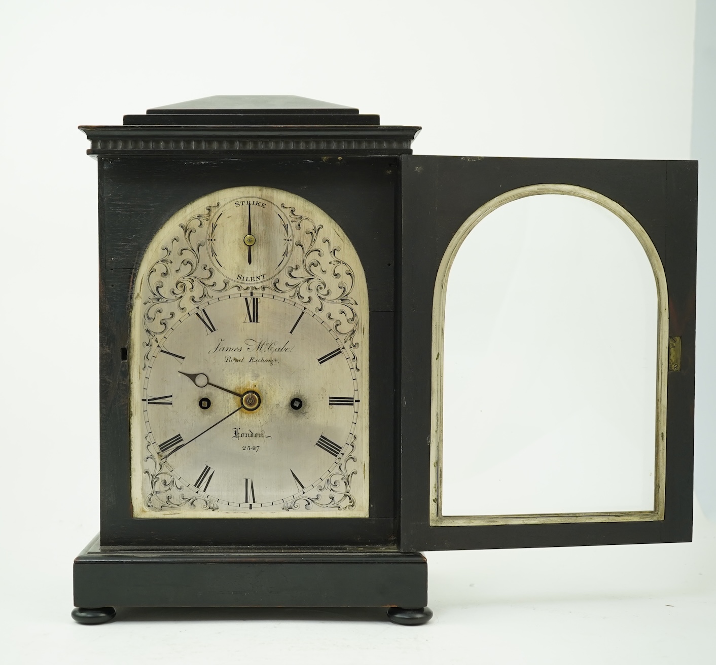 An early 19th century double fusee ebonised bracket clock by James McCabe